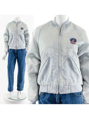 Mint Green Bomber Jacket 80s
